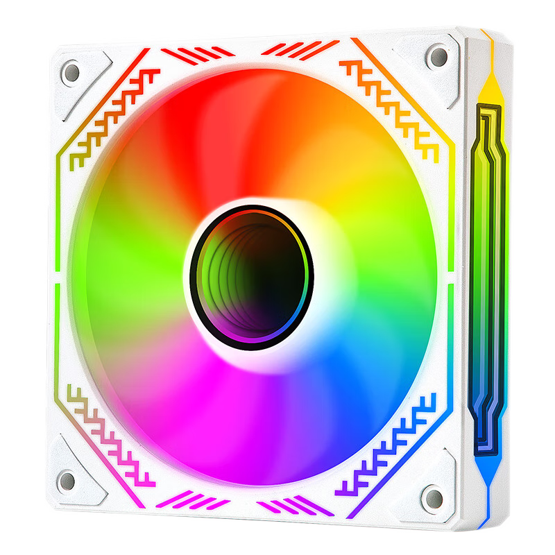 BUBALUS Phantom Mirror White Anti-Leaf Infinite Mirror ARGB RGB Fan, 12cm Reverse Airflow Chassis Fan, 4PIN PWM Temperature-Controlled Speed Fan, Light Synchronizatio