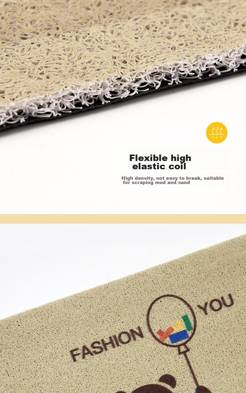 FOOJO Silk Loop Entrance Door Mat, Dustproof Waterproof Cuttable Non-Slip, 60*90cm Building Block Bear 4