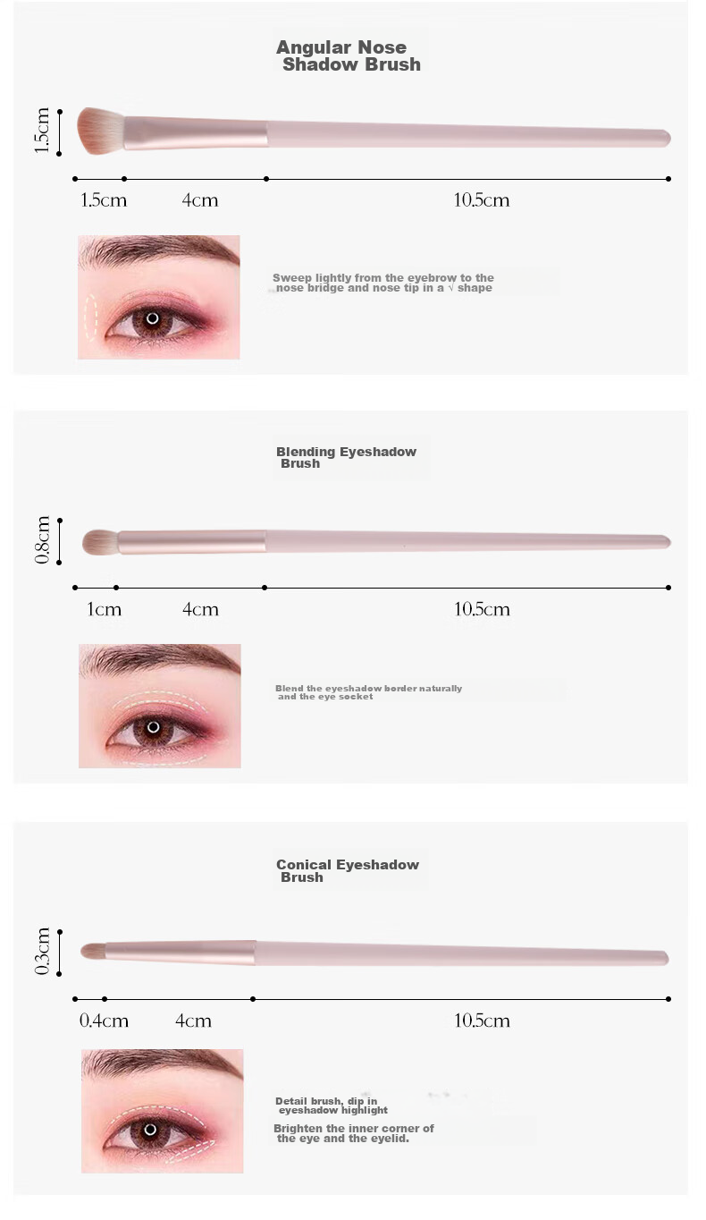 Dongyiyanxuan New Year Gift Set of 5 Wool Eyeshadow Brushes for Eye Details, Blending, Under-Eye Bags, And Concealing 13