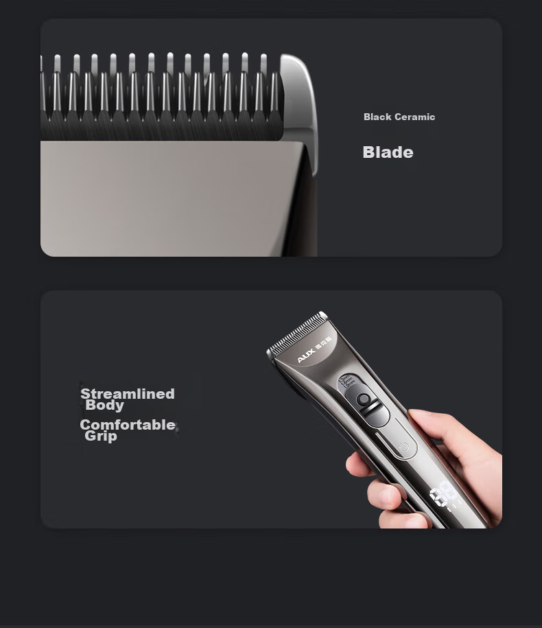 AUX Hair Clipper, Electric Trimmer for Children's Home Use, Professional Hair Cutting Scissors, Self-Haircut Tool, Hair Cutting Device with Complete Set of Hairdressing Tools [Standard Configuration + Double Scissors] 23