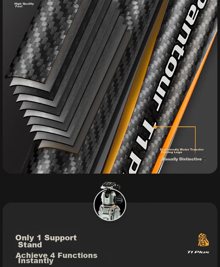 Fotopro T1 Plus Bowl Base Model, 10-Layer Carbon Fiber, Multi-Expand Holes, Dual Panoramic Ball Head, All-Terrain Master-Level Photography And Videography Professional Camera Mirrorless Tripod 10