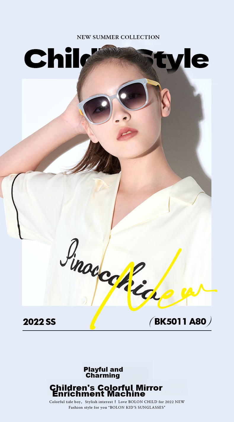 BOLON Children's And Teenagers' Square Sunglasses, Sun Protection UV-Resistant Glasses for Boys And Girls, BK5011A10 2