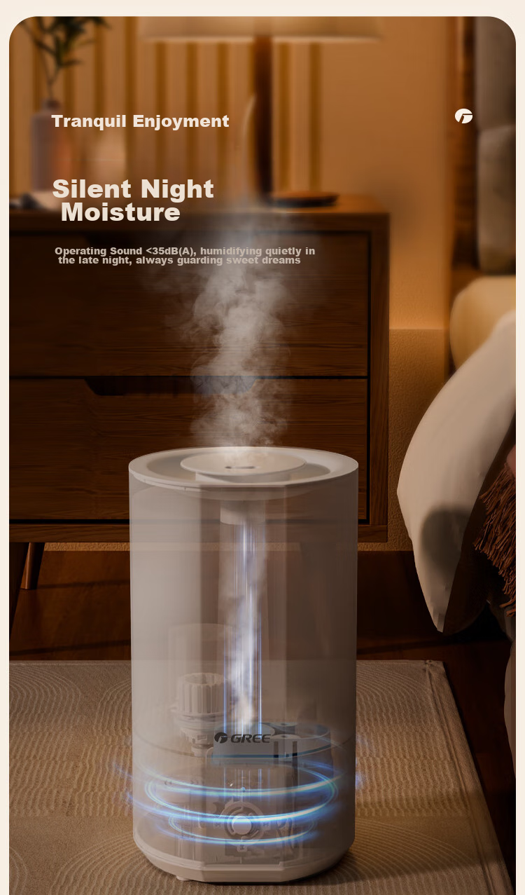 GREE Humidifier for Home, Quiet Bedroom Bedside Small Size for Mothers And Babies, Antibacterial Detachable Air Humidifier for Office Desk Floor Large Mist Output Dormitory Heating Moisturizing (X70a) 15