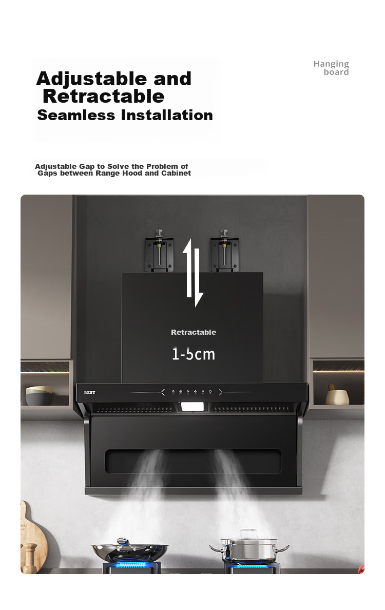 ProPre Range Hood Lifting Hook Installation Bracket Adjustable Universal Floating Mount Plate Thickened Universal Top-Suction 7-Shaped T-Type Extended Range Hood 4