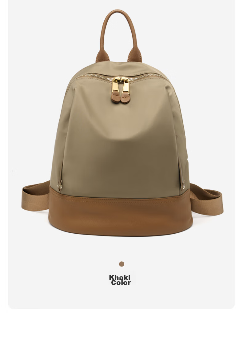 ZOOLER Retro Backpack for Women, Fashionable Large Capacity Backpack, Lightweight Oxford Cloth with Leather Trim, Travel Backpack, Birthday Gift 15
