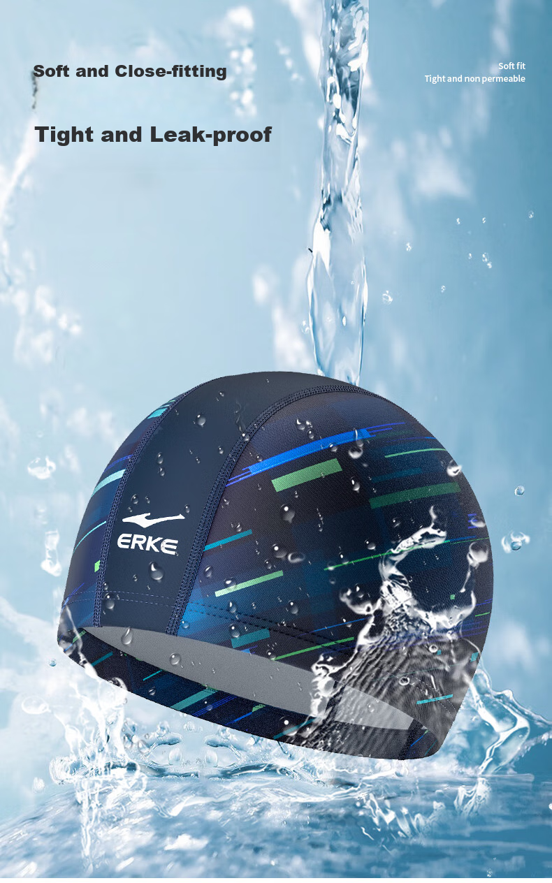 ERKE Swimming Cap, Unisex Adult Professional Swim Training Cap, Skin-Friendly Comfortable Long Hair Non-Binding Swimming Cap 3