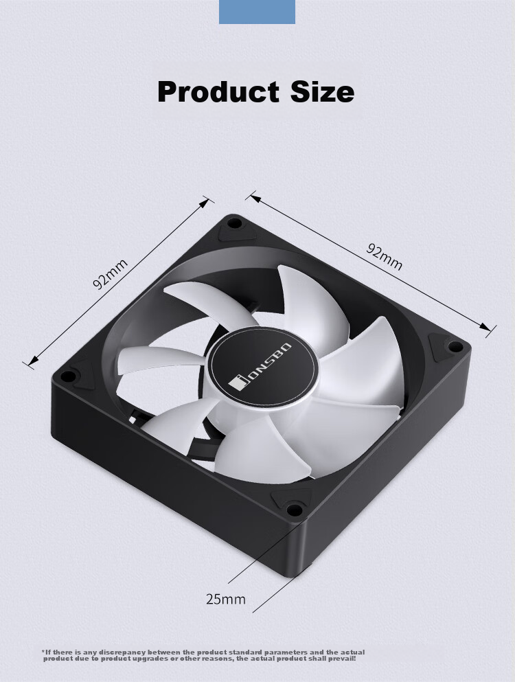 JONSBO SL-925W Iridescent White Edition, 9CM Case Fan (5V ARGB Motherboard Synchronized Lighting Effects/4PIN PWM Intelligent Temperature Control Interface) 10