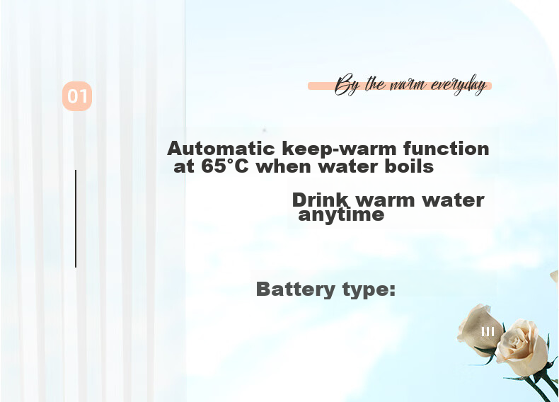 CHIGO Electric Kettle, 1.8L Capacity, Temperature Control, Automatic Shut-Off, Double-Layer Anti-Scalding Design, Model TH185B-01B 4