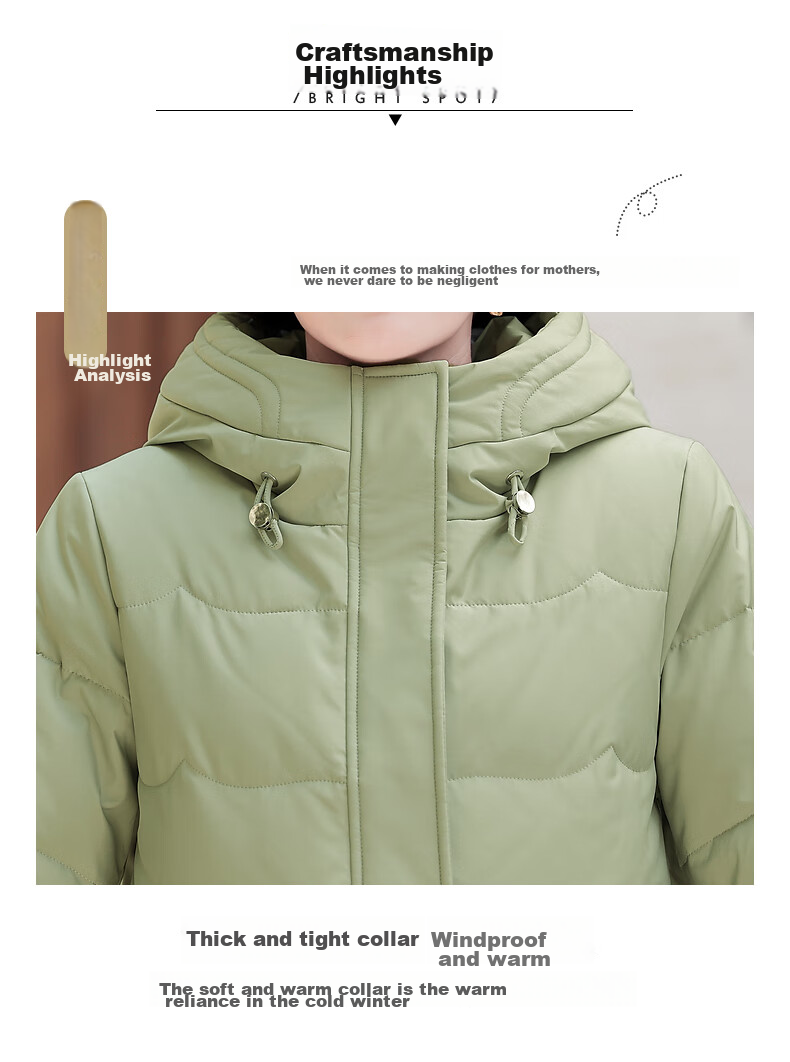 QIUFULUO Mom's Winter High-End down Jacket, New Year Red, Middle-Aged And Elderly Women's Clothing, Stylish And Warm Coat for Women over 50 And 60 Years Old 9