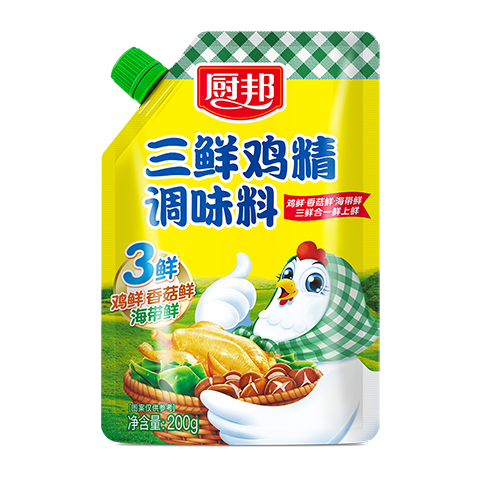 厨邦三鲜鸡精200g 加嘴袋装 加倍提鲜增香 火锅煲汤凉拌炒菜调味料