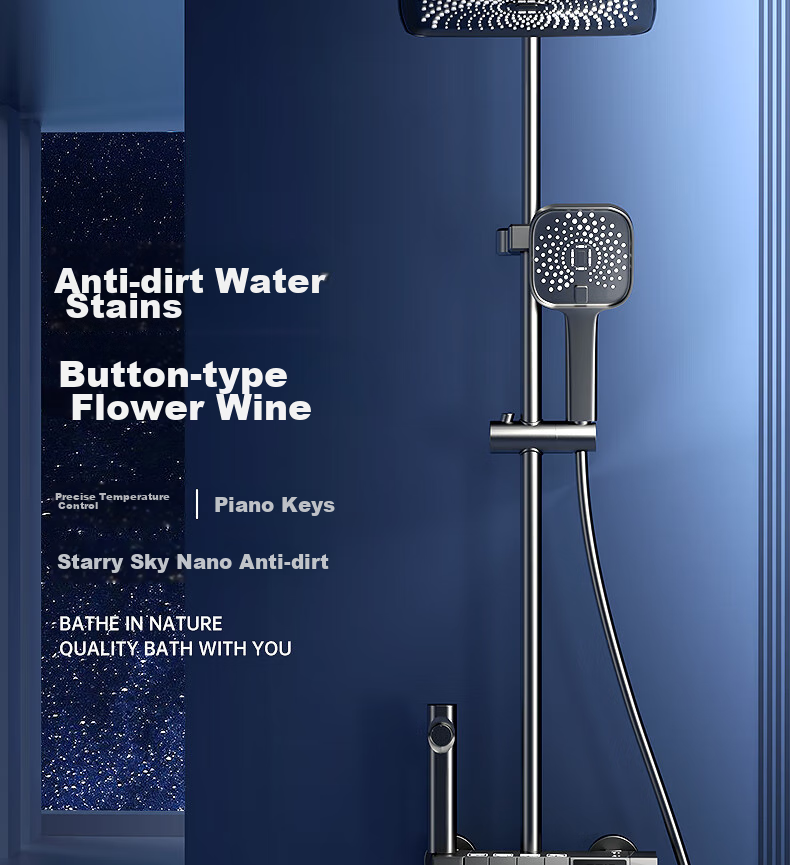 MEJUE Intelligent Shower Head Set, Shower Head Bathroom Spray Nozzle, Pressurized Shower System Z-05105 2