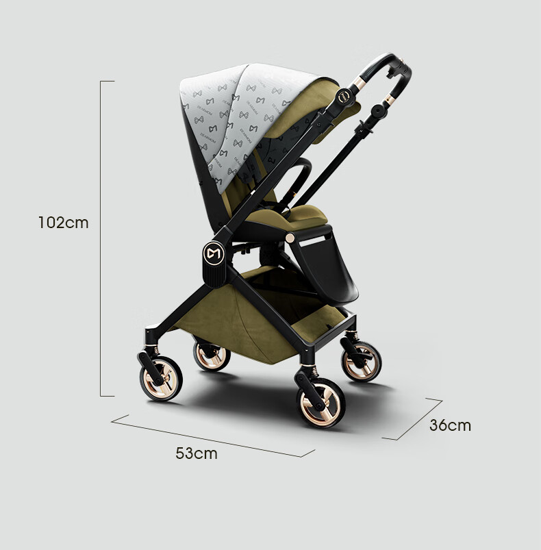 Dear Mom, Greek Magic Mirror Reversible Mechanical Backrest, Can Sit Or Lie Down, Lightweight Foldable, High Landscape, Stroller for Newborns And Infants, MAX 59