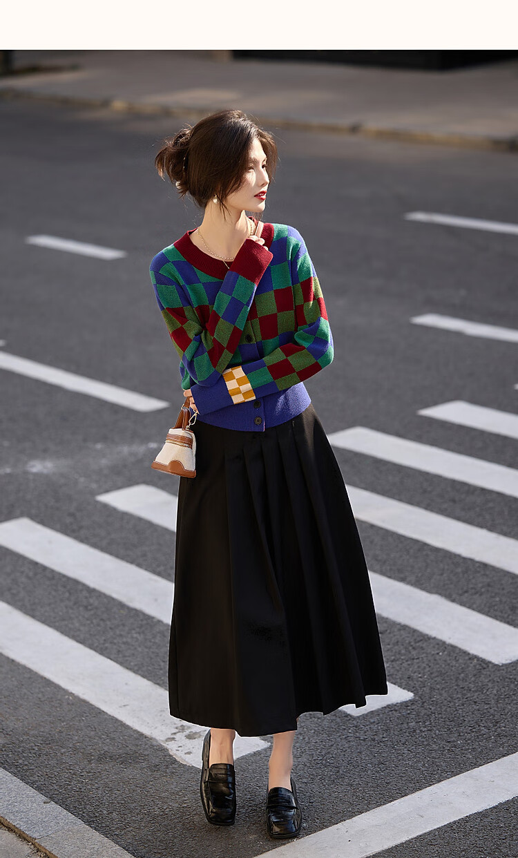 Dme [Duobang Geshen Zhima Dian Tihua] Spring And Autumn Round Neck Long Sleeve Cardigan, Retro Knit Sweater Women's Top 11