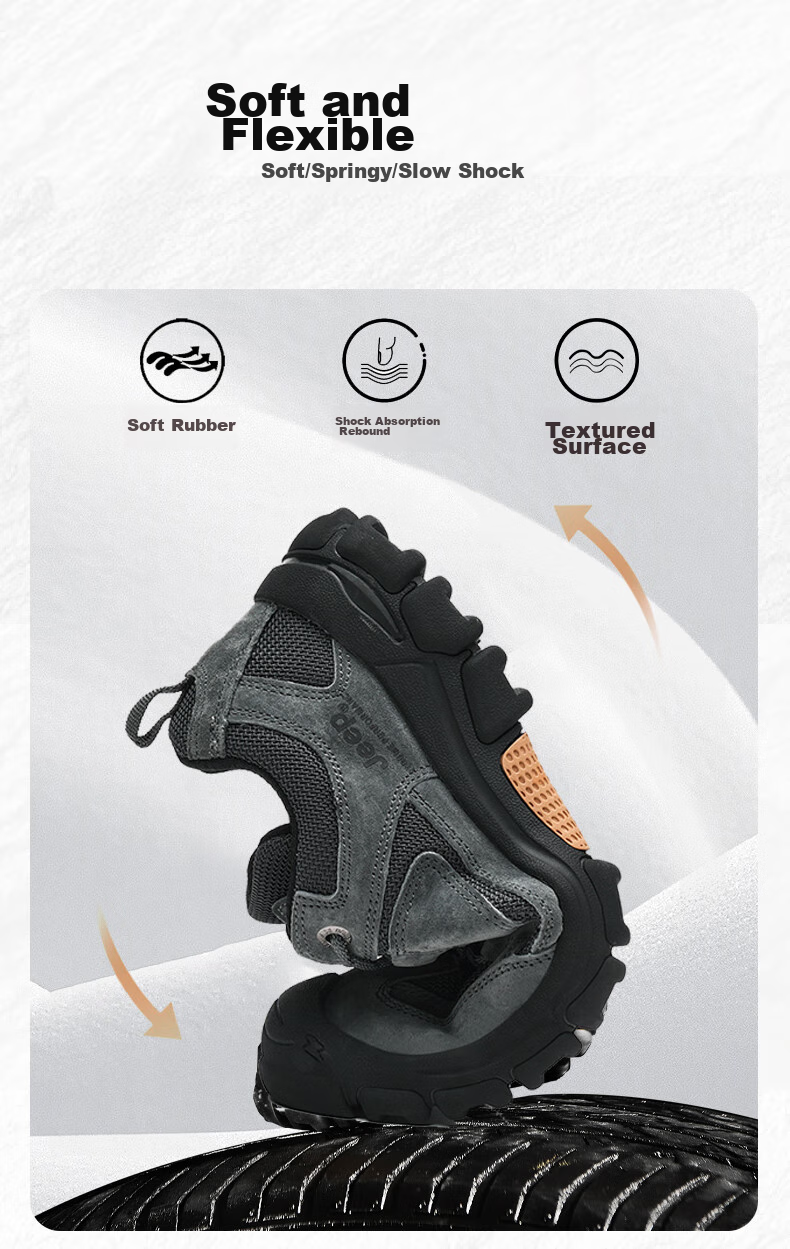 JEEP Hiking Shoes for Men, Outdoor Non-Slip Wear-Resistant Training Shoes, Sports Running Shoes, Men's Off-Road Mountaineering Boots 1260 4