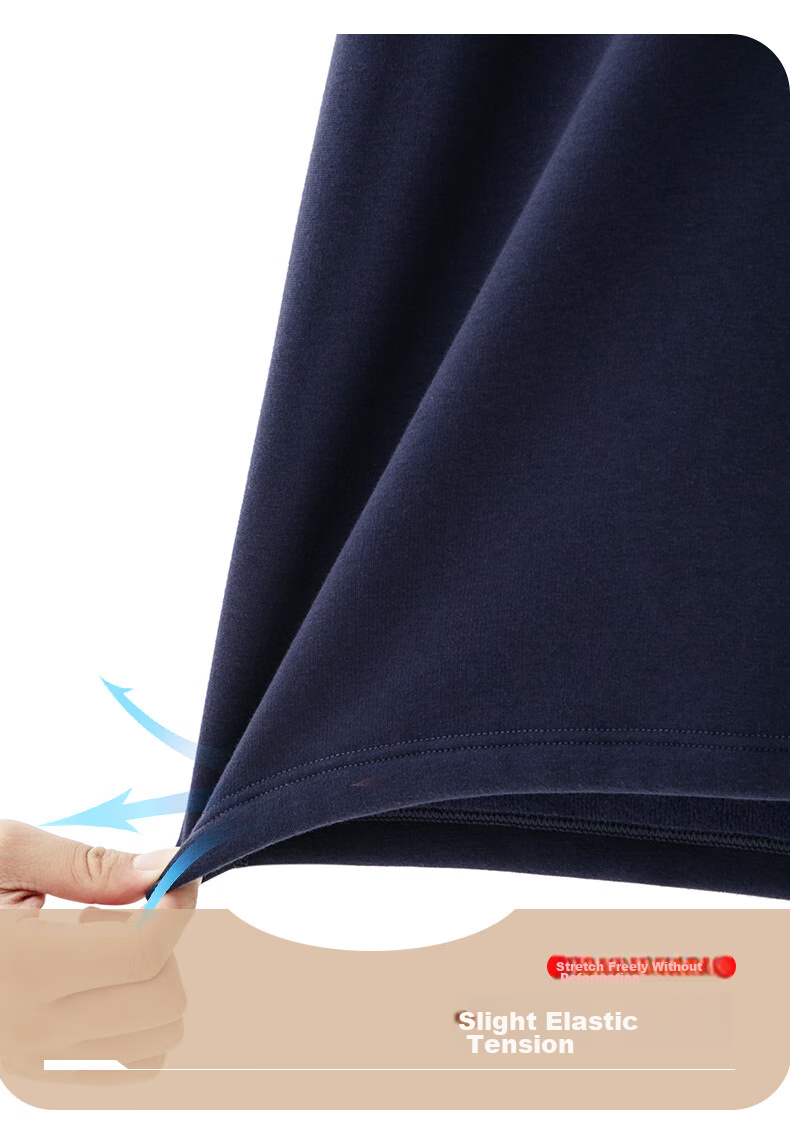 Yiershuang Autumn And Winter [40-Count Non-Shedding Fleece] Men's Round Neck Thermal Underwear Set, Fleece-Lined Thick Base Layer Autumn Top And Pants 13