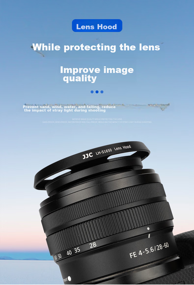JJC Lens Hood Compatible with Sony 16-50mm FE 28-60mm 40.5mm Lens for ZV-E1 ZV-1F ZV-E10L A6500 A6400 A6300 Mirrorless Cameras 1