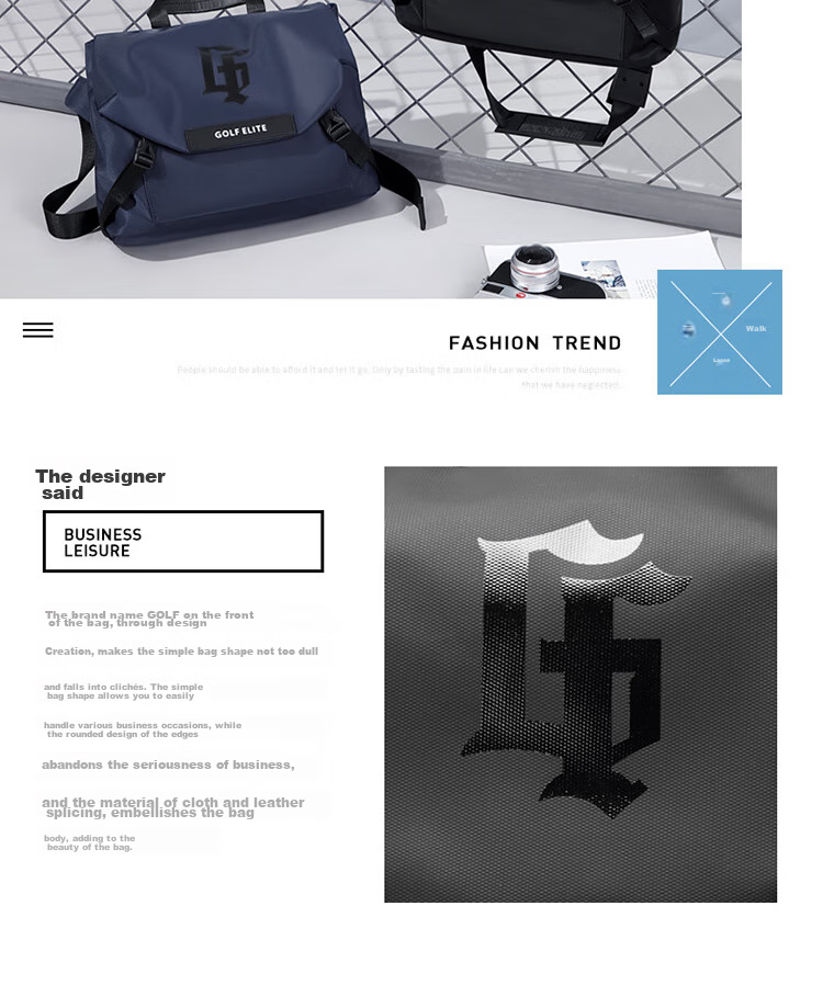 GOLF Shoulder Bag for Men, Trendy Large Capacity Crossbody Bag, Water-Resistant Casual Lightweight IPad Bag, Fashionable Sports Messenger Bag 4