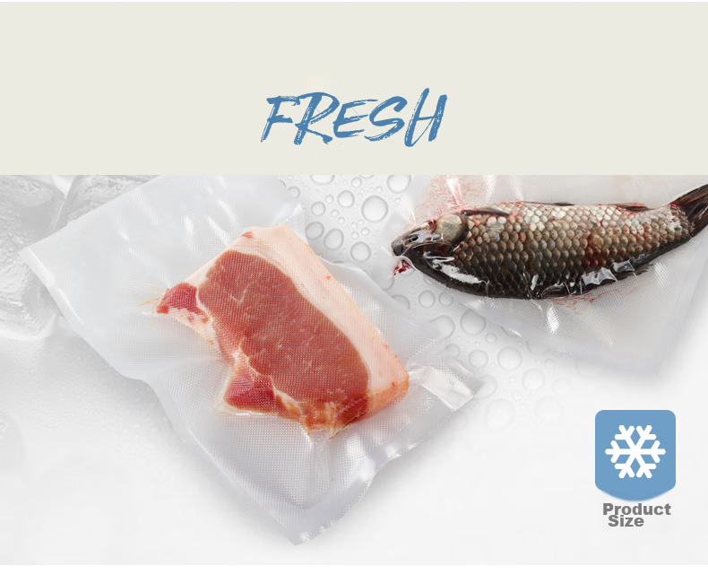 Jinghuisichuang Vacuum Food Bags [Textured 20*30cm], PE+PA Fresh-Sealing Bags, Air-Drawn Compressed Packaging Bags, 50 Pieces 14