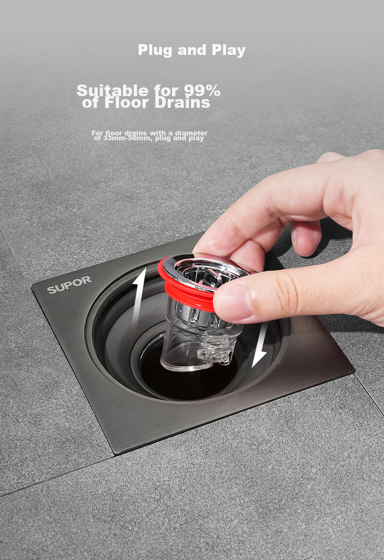 SUPOR Washing Machine Drain Pipe Three-Way Connector, Triple Drainage Pipe, Sewer Anti-Odor And Anti-Overflow Special S 8