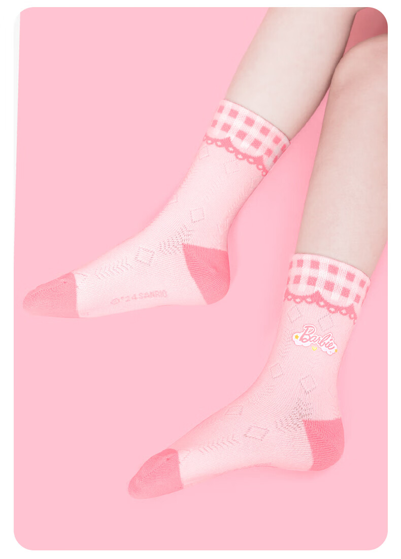 Barbie Children's Socks, Girls' Mid-Calf Cotton Socks for Spring And Autumn, Cute Long Socks for School-Age Girls 16