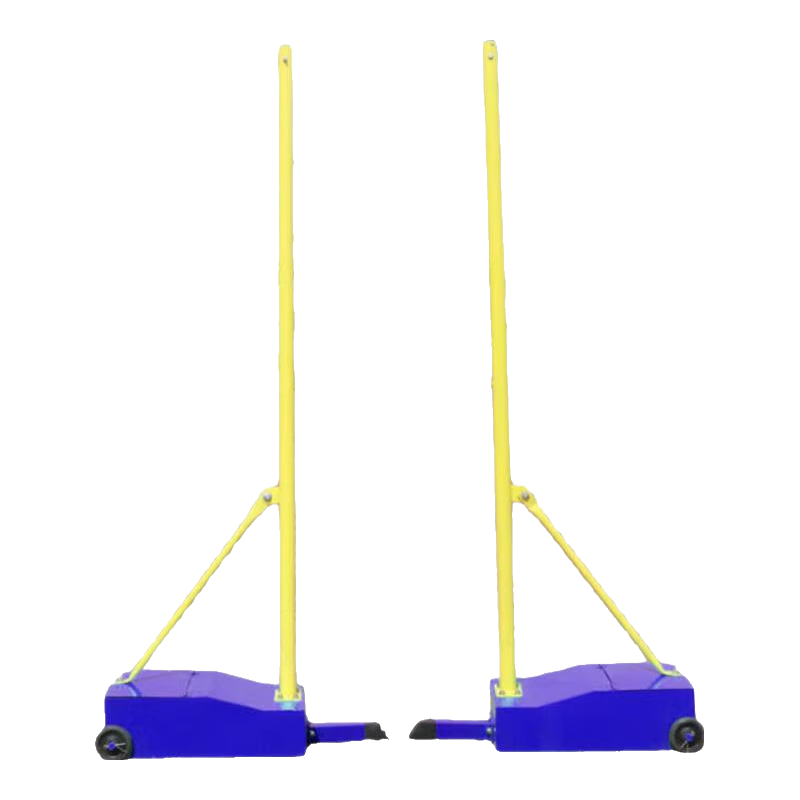 INVUI Badminton Net Stand + Net, Standard Indoor And Outdoor Portable Training Competition Badminton Post Stand, Blue