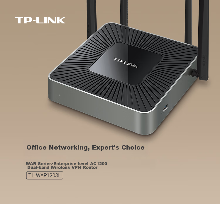 TP-LINK 5G Dual-Band Dual-Gigabit Enterprise Router, 1200M Wireless Home And Commercial High-Speed Router, WiFi Wall-Penetrating/VPN/Gigabit Port/AC Management, TL-WAR1208L 1