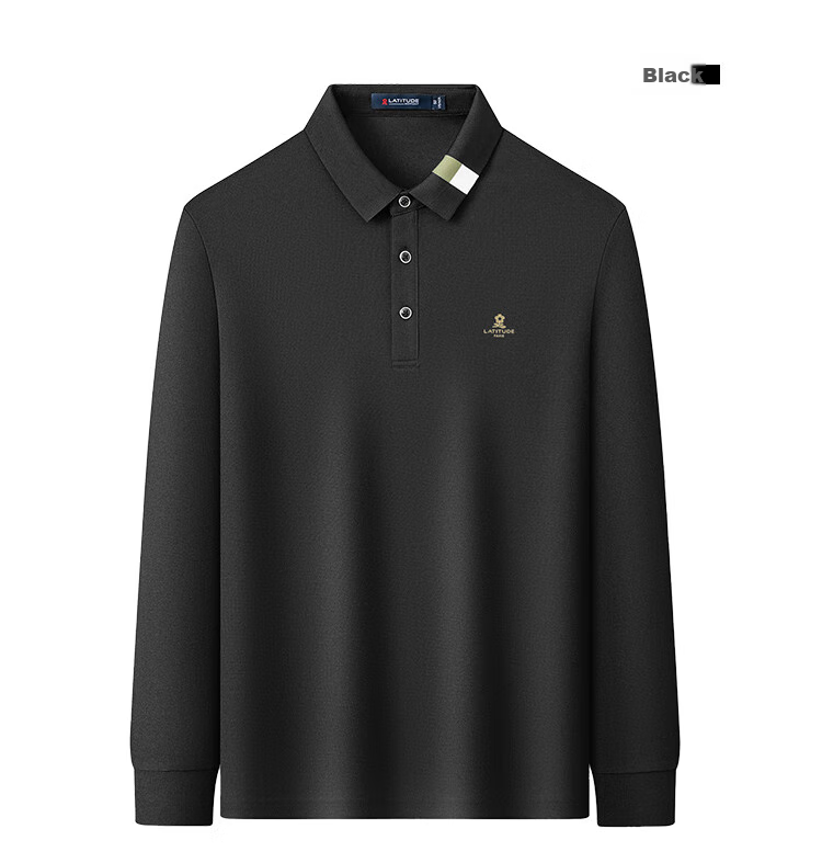 MONTAGUT [Stylish And Structured with Contrasting Collar] Autumn Simple Casual Long-Sleeve Men's Polo Shirt JG Dark Gray M 11
