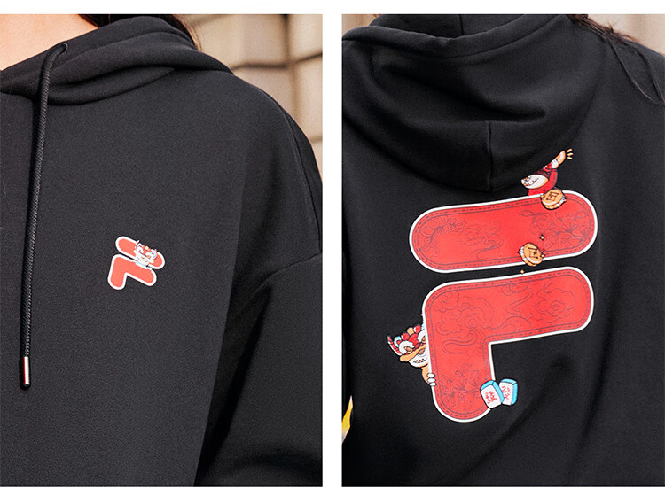 FILA FUSION Couple's Hooded Sweatshirt, Spring Fashion Pure Cotton Knitted Top 25