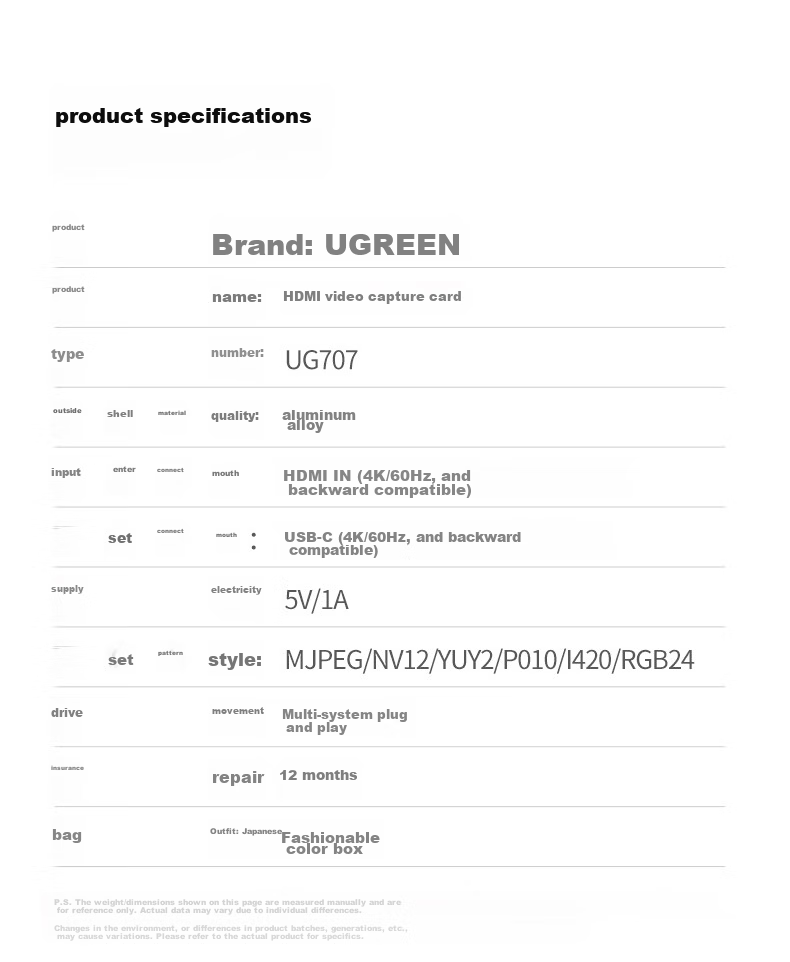 UGREEN HDMI Video Capture Card, 4K 60Hz HD RGB24, Compatible with Switch 2/PS5, Nikon, Sony, Canon Cameras, Smartphones, IPad Tablets, Gaming Live Streaming And Recording 46