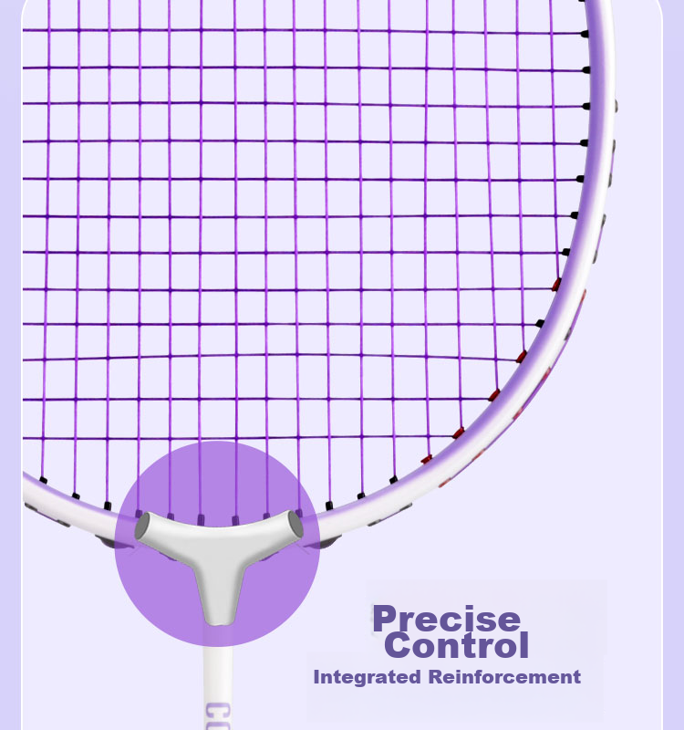Yodiman Purple And White Badminton Racket, Full Carbon Ultra-Light 6U Single Racket 660 15