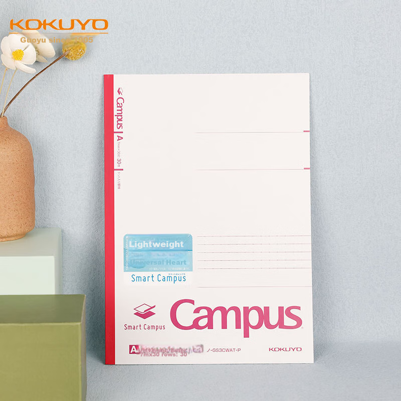 KOKUYO Imported Smart Campus Wirebound Notebook, 7mm Dotted Lines × 30 Rows B5/30 Pages Pink 1 Book NO-GS3CWAT