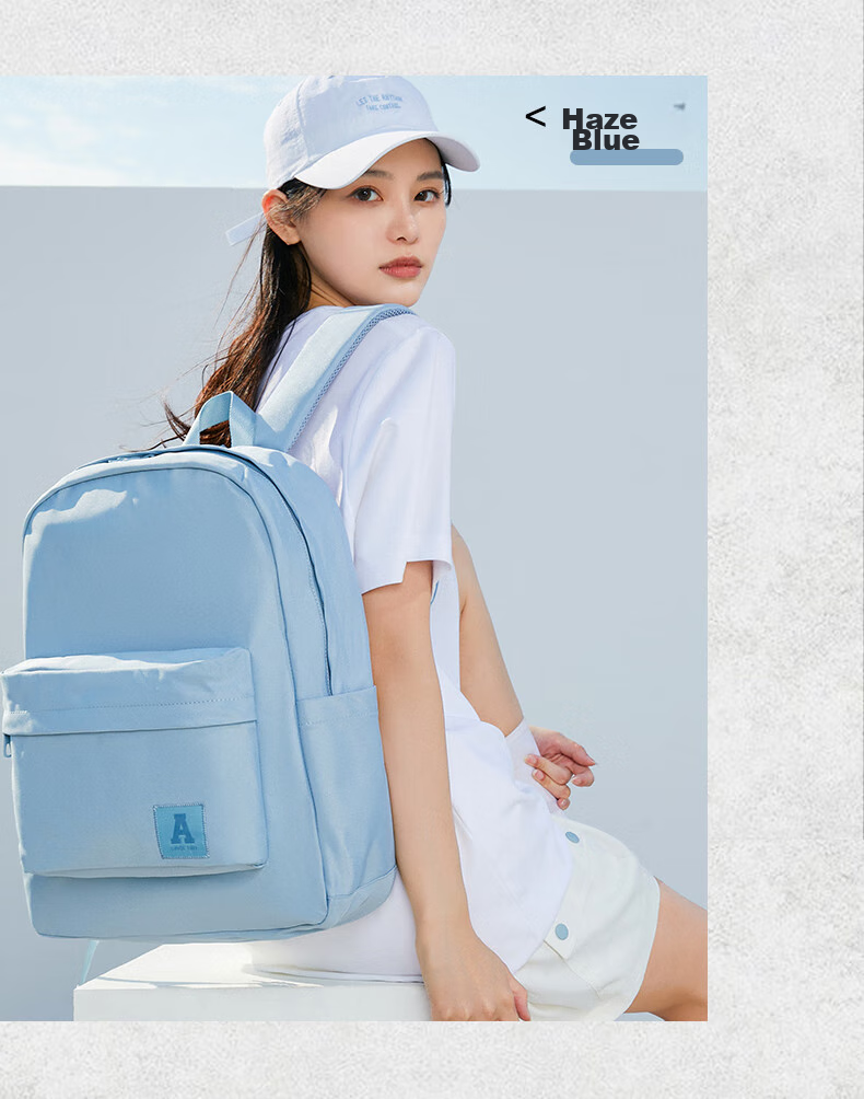 Anta Mochi Backpack Unisex Simple Large Capacity Youth Canvas Hiking Cycling Sports School Bag 12