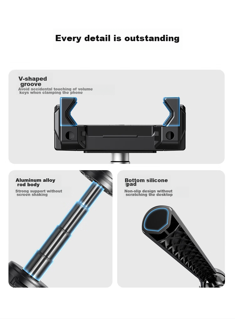 UGREEN Phone Stand Selfie Stick Tripod Desktop Gimbal Live Streaming Vlog Extension Pole Handheld Suitable for DJI Pocket 3/4/4 Pro, Ying Shi Luna, Mirrorless Camera Action Camera 8