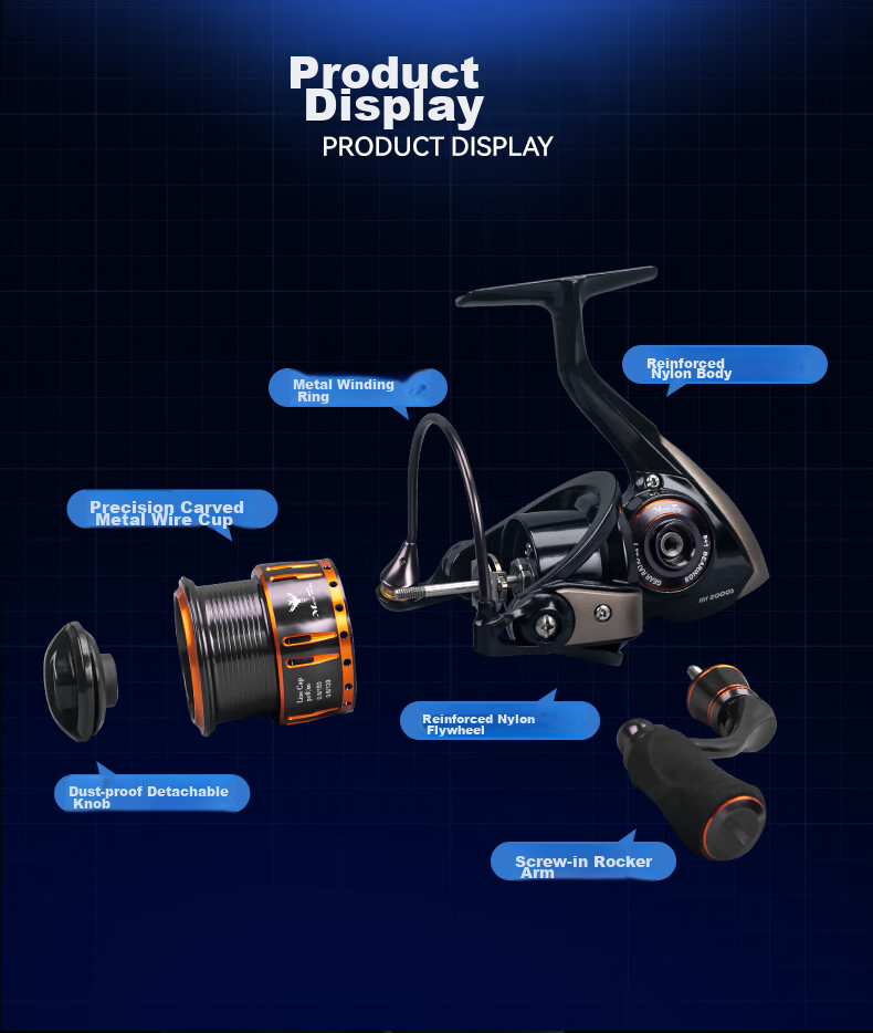 Guowangliya Micro Spinning Reel Upgraded Lightweight Small Bait Reel with Diagonal Mouth And Shallow Line Cup, Lure Reel Fishing Line Reel, 800 Medium Shallow Line Cup 7
