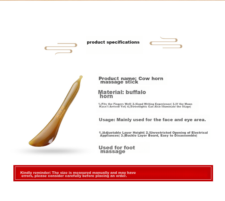 CAIYAOSHI Ox Horn Gua Sha Board for Face, Neck Meridian Massage, Lifting And Tightening, Full Body Health Gua Sha, Moisture Removal, Teacher's Thick 4mm Version, Suitable for Whole Body, Mid-Autumn Festival Gift 18