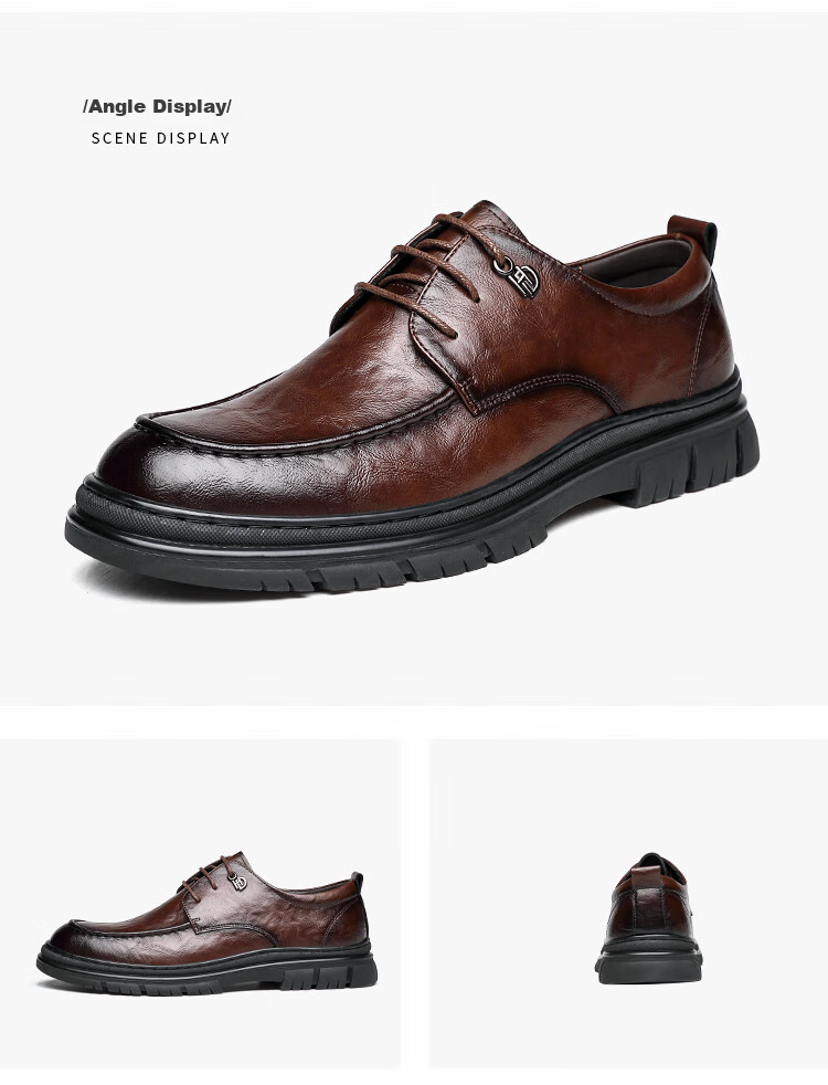 CARTELO British Men's Leather Shoes, Breathable Business Formal Shoes, Hand-Scratched Pattern Low-Top Thick-Soled Leather Shoes for Men, 9905 Black, Size 41 21