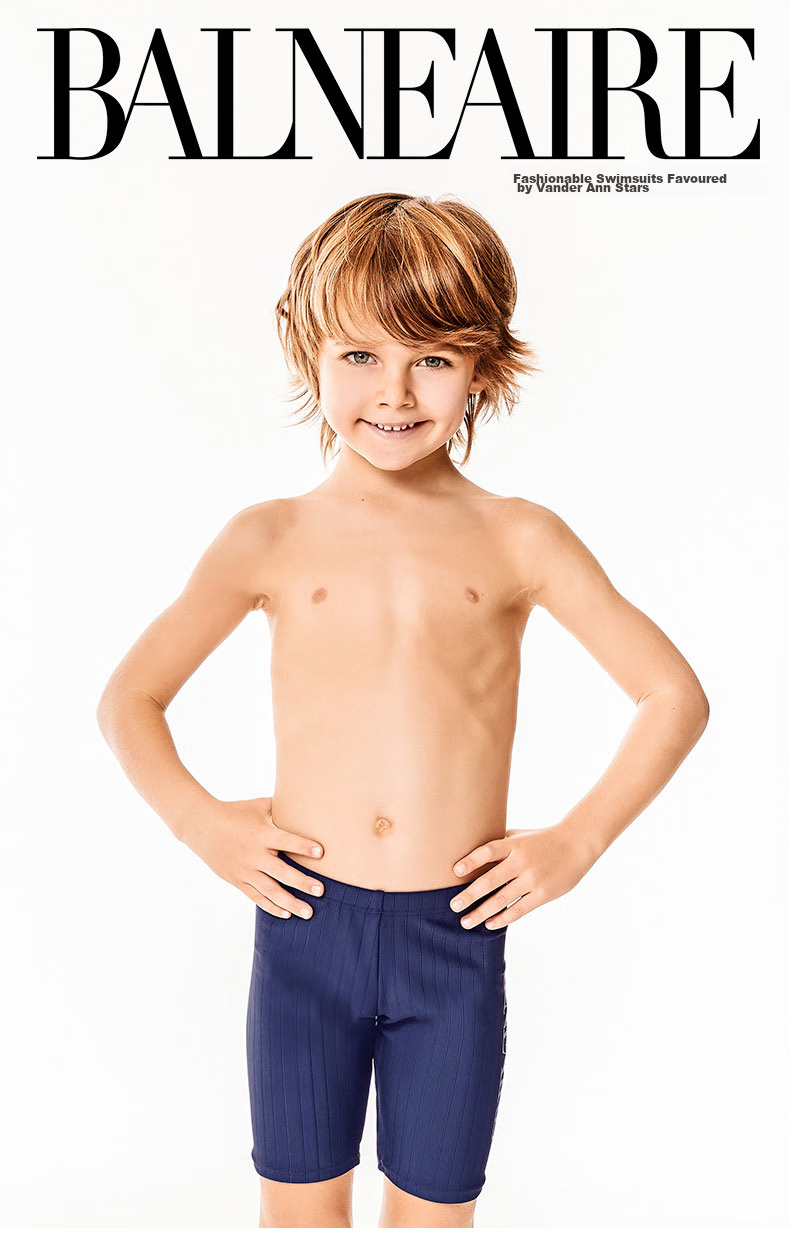 BALNEAIRE Youth Swim Shorts, Mid-Length Professional Training Sports Boys Swimming Hot Spring Bathing Suit, 250012 Black, Size 100 2