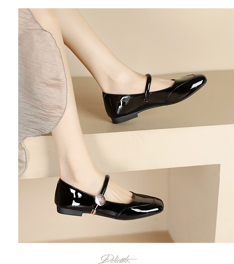 ZHR Mary Jane Shoes for Women, Elegant Shallow Mouth Chunky Heel Pumps, Square Toe Women's Shoes, K283, Beige, Size 36 26