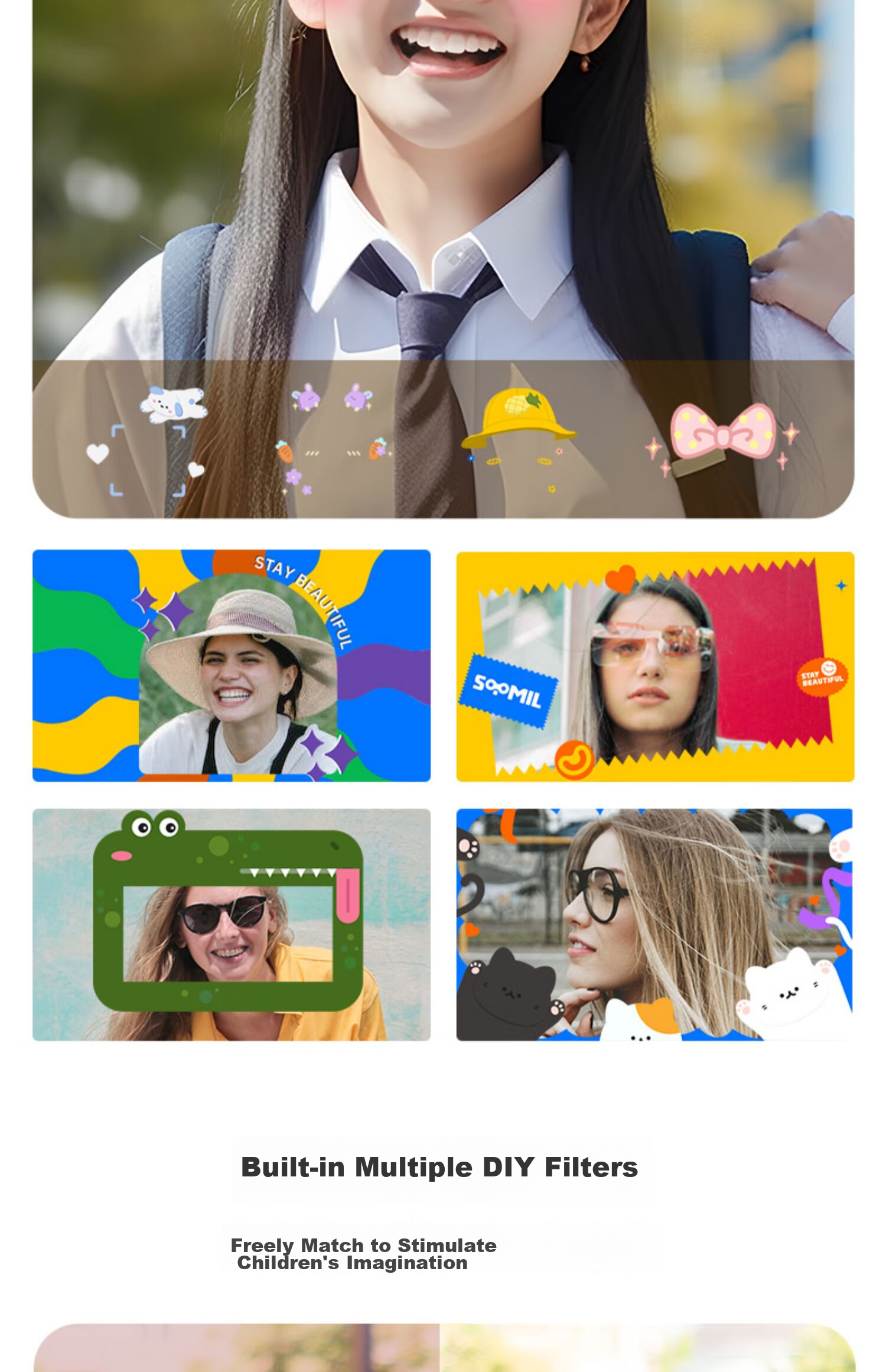 MAQUCC Children's Instant Camera, Direct Photo Output for Students Aged 3-6 Girls' Toy, High-Quality Practical Birthday Gift, 7-8 Years Old, S9 White + 3 Rolls of Film 21