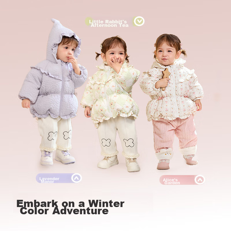 BALABALA Children's Clothing, Baby down Jacket, Girls' Winter Short Coat, Kids' Warm Cute Boys' Outerwear