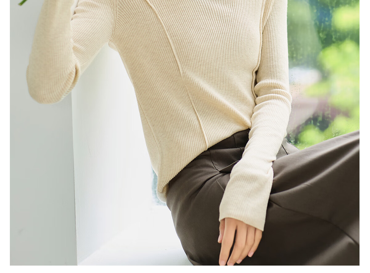 Chushen Chunqiu Women's Knitwear Wilderness Melard Fashion Versatile Round Neck Basic Knit Top S143Z3020 8
