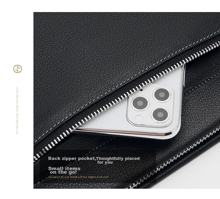 GOLF Men's Clutch, Soft Top-Grain Leather, Fashionable Envelope Wallet, Handheld Purse, Multiple Card Slots, Clutch Bag, Father's Day Gift 34