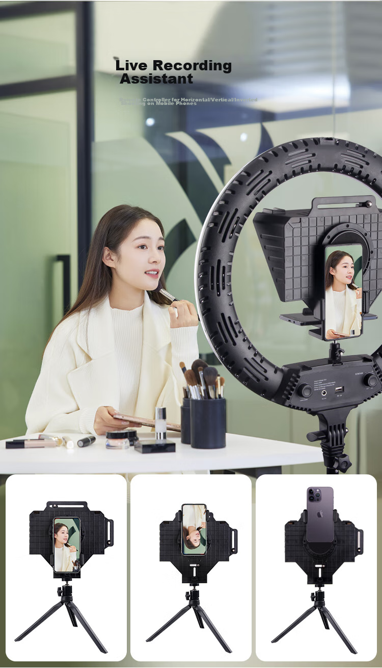 LATZZ Live Streaming Teleprompter Large Screen for Mobile Phones, Tablets, IPads, DSLR Cameras, Mirrorless Cameras Portable Teleprompter for On-Air Reading, Video Recording, Outdoor Live Streaming Interviews with Subtitle Prompter 8