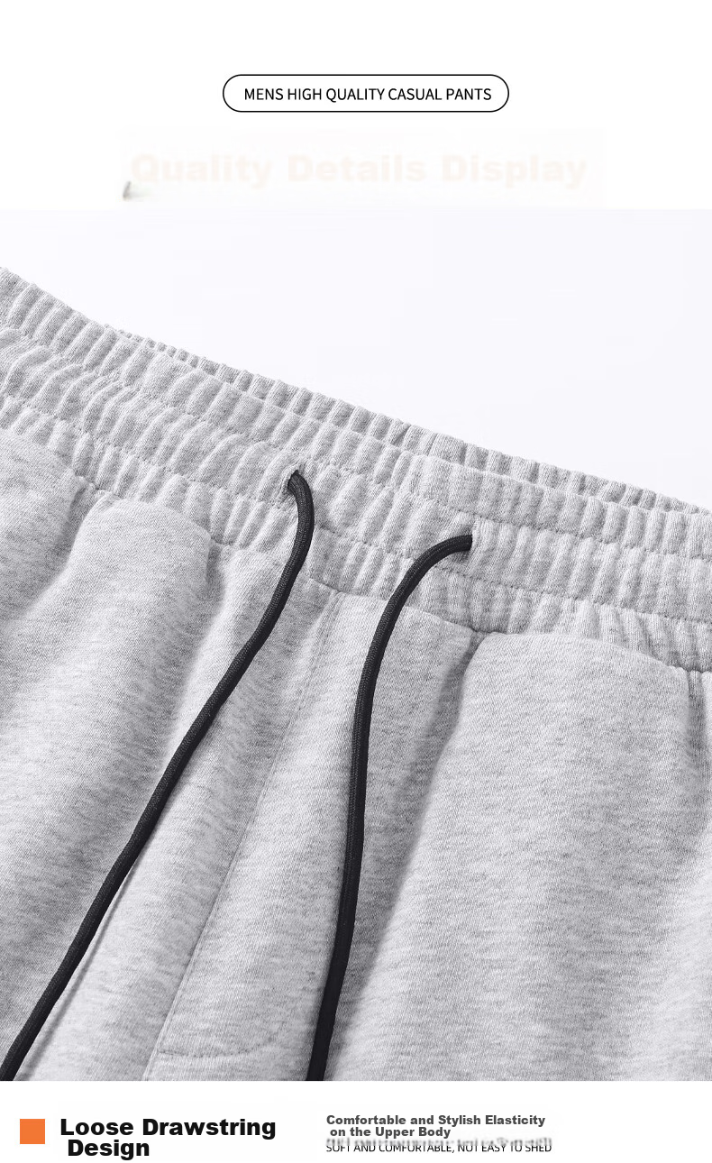 Jeanswest Casual Pants for Men, Spring And Autumn Style, Sports Sweatpants, Heavyweight Joggers, Trendy Brand, Loose-Fitting Large Size Black Trousers for Me 16
