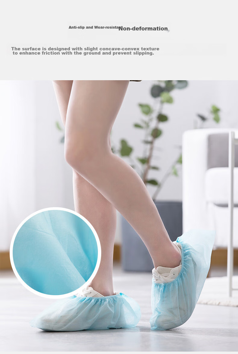 CHAHUA Disposable Thick Non-Woven Shoe Covers Large Size Reusable Non-Slip Foot Covers for Home And Computer Room Use, 48 Pieces 5