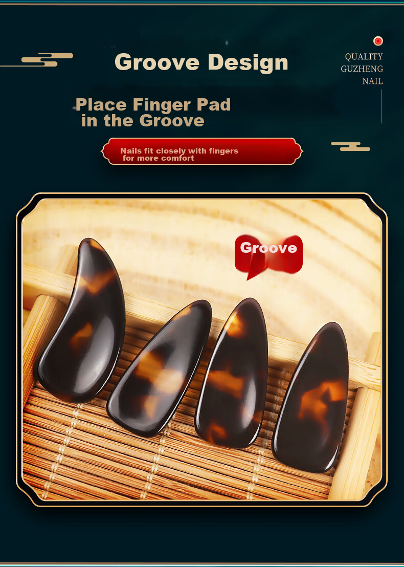 Asasi Guzheng Fingernails, Professional Performance Style, for Children And Adults, Beginner Fingernail Pieces, 8 Pieces, Large Size 3
