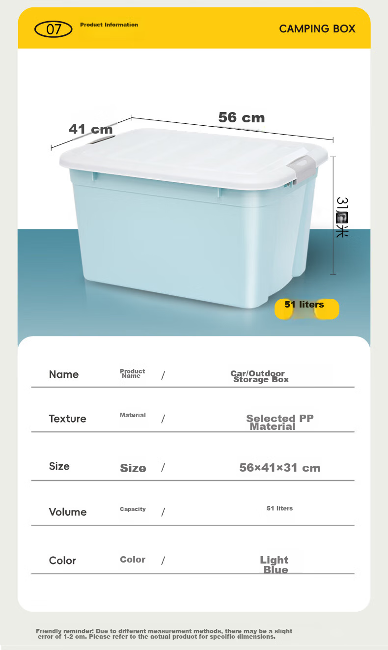 Xitianlong Xishiduo Car Trunk Storage Box, Vehicle Storage Container, Organizer Box, 51 Liters, Single Pack 10