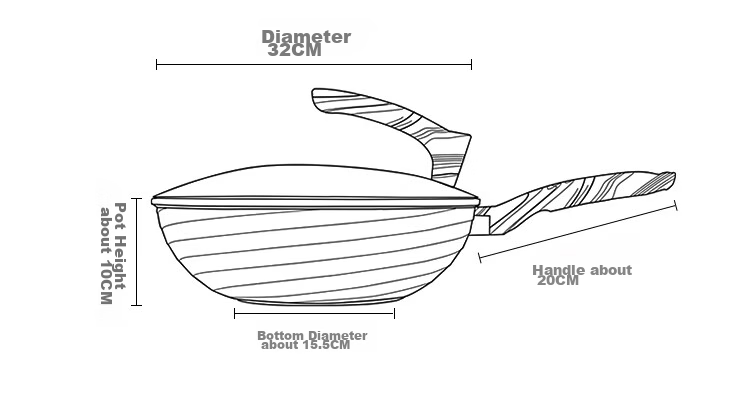 COOKER KING Non-Stick Wok, Easy to Clean, Maifanshi Color Stir-Fry Pan, 32cm, Compatible with Induction Cookers, Obsidian Series CG32HY 9