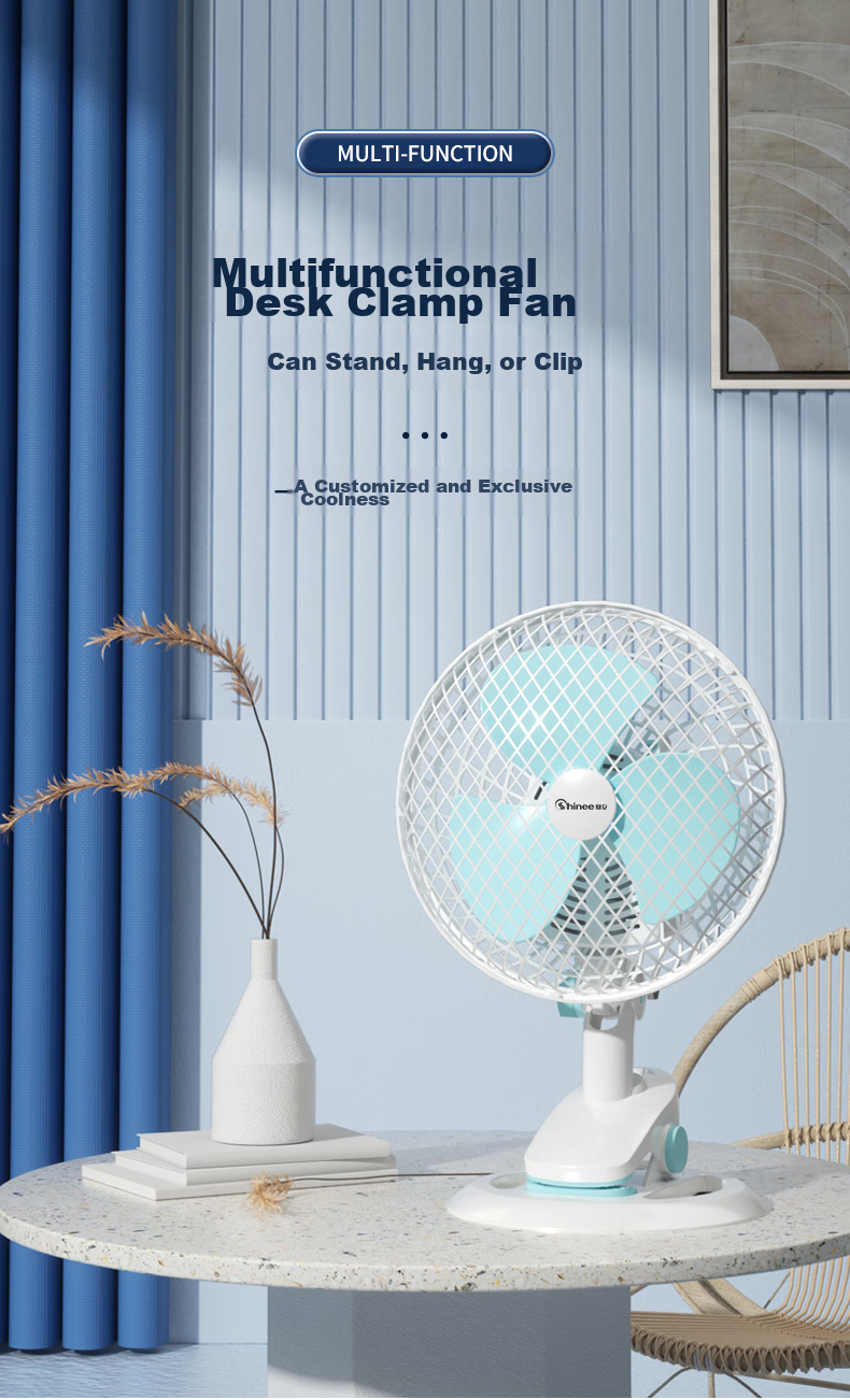 SHINEE Mini Desk Fan, Table Fan, Clip-On Fan, Wall-Mounted Fan, Quiet Electric Fan for Student Dormitory Bedside And Office Use, FJ7-01 1