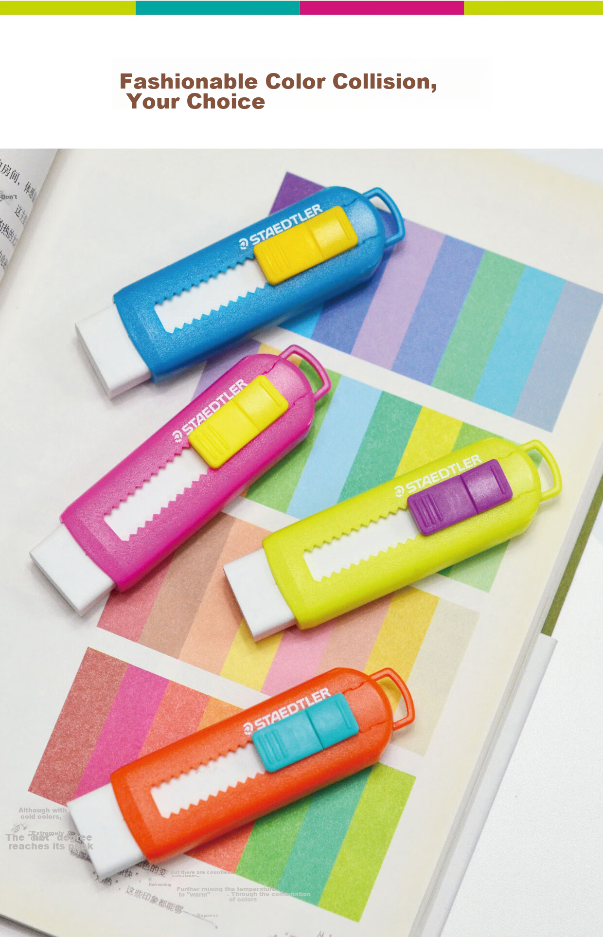 STAEDTLER Push-Pull Eraser, Retractable Lockable Eraser with Less Debris, Clean, for Elementary School Students, Essential for Back to School, Sketching And Drawing, Office Supplies - Mint Ice Gree 6